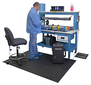 Worker at an ESD bench